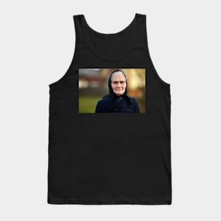 Closeup of an old woman outdoor Tank Top